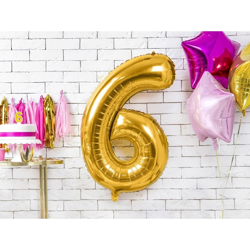 86 cm ciparu formas folija balons zelta krāsā.