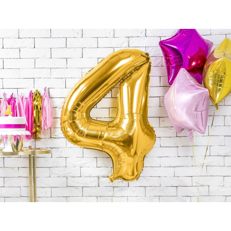 86 cm ciparu formas folija balons zelta krāsā.