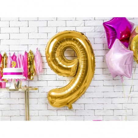 86 cm ciparu formas folija balons zelta krāsā.