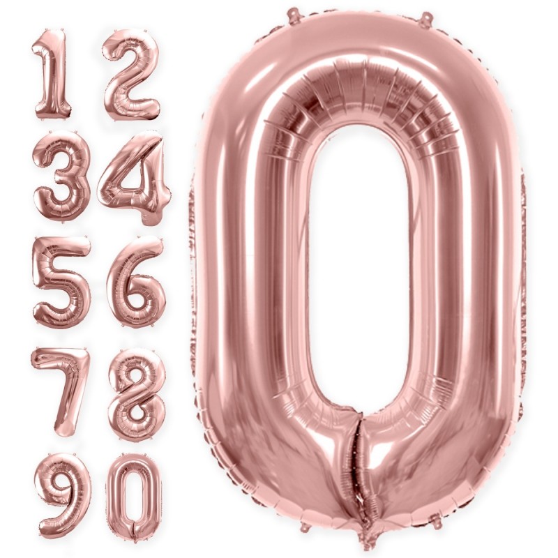 86 cm ciparu formas folija balons rozā-zelta krāsa.