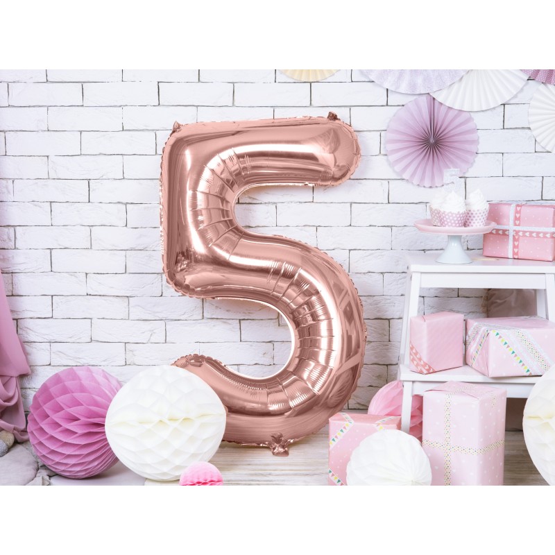 86 cm ciparu formas folija balons rozā-zelta krāsa.