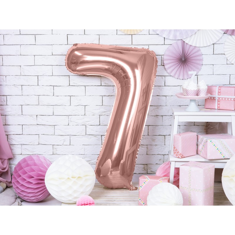 86 cm ciparu formas folija balons rozā-zelta krāsa.