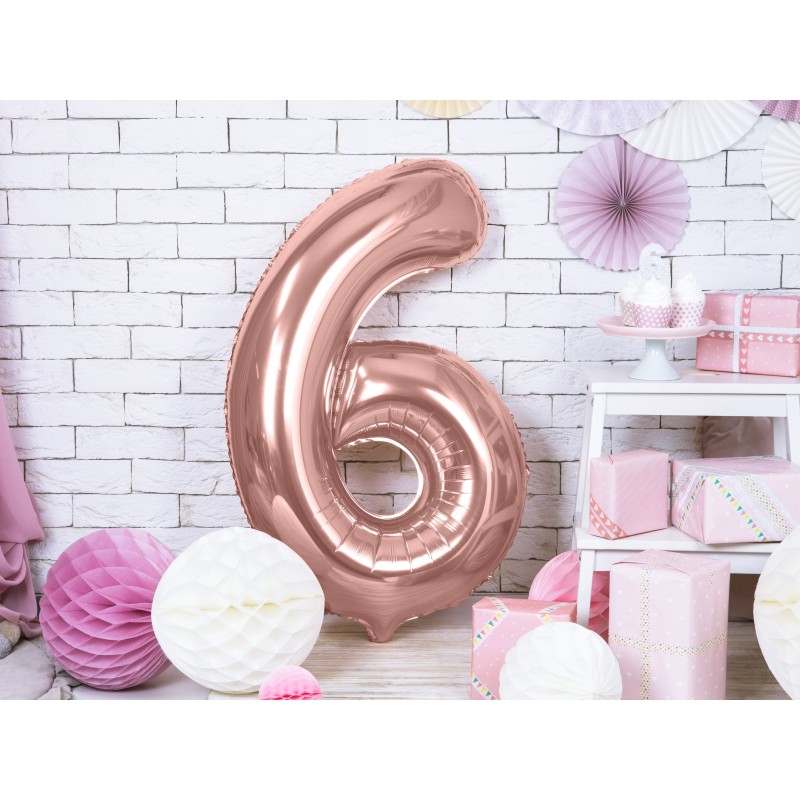 86 cm ciparu formas folija balons rozā-zelta krāsa.