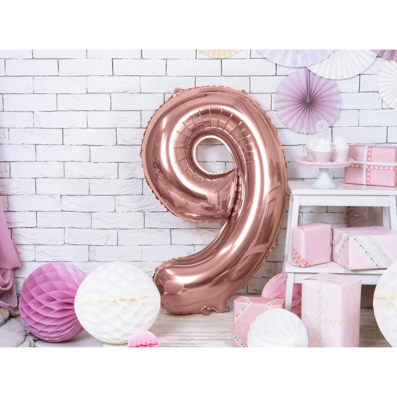 86 cm ciparu formas folija balons rozā-zelta krāsa.