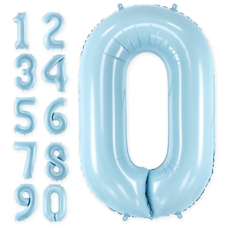 Шар цифра из фольги  голубого цвета,  высота 86 см, 