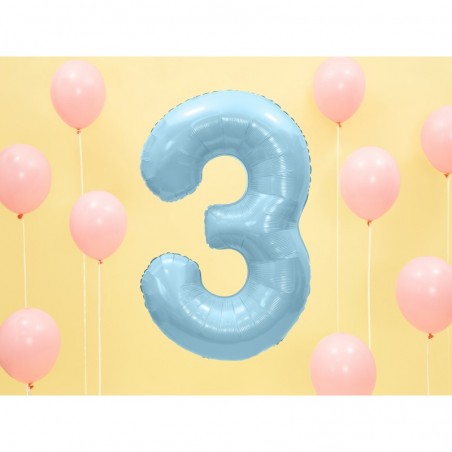 Шар цифра из фольги  голубого цвета,  высота 86 см, 