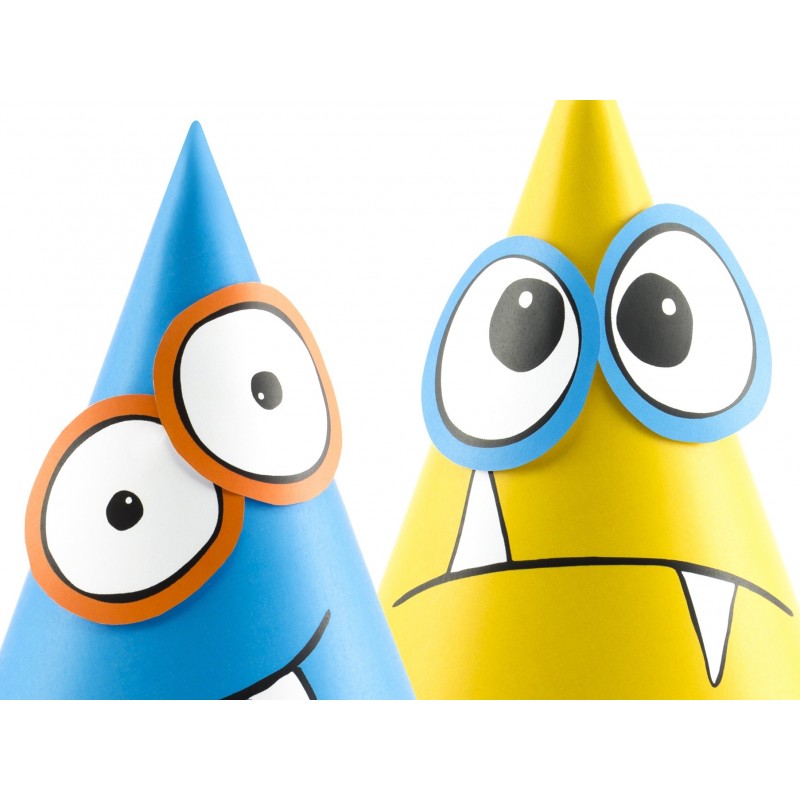 Svētku cepurītes “Monsters’, 11 x 16 cm, 6 gab. Komplekts “Izveido pats” 