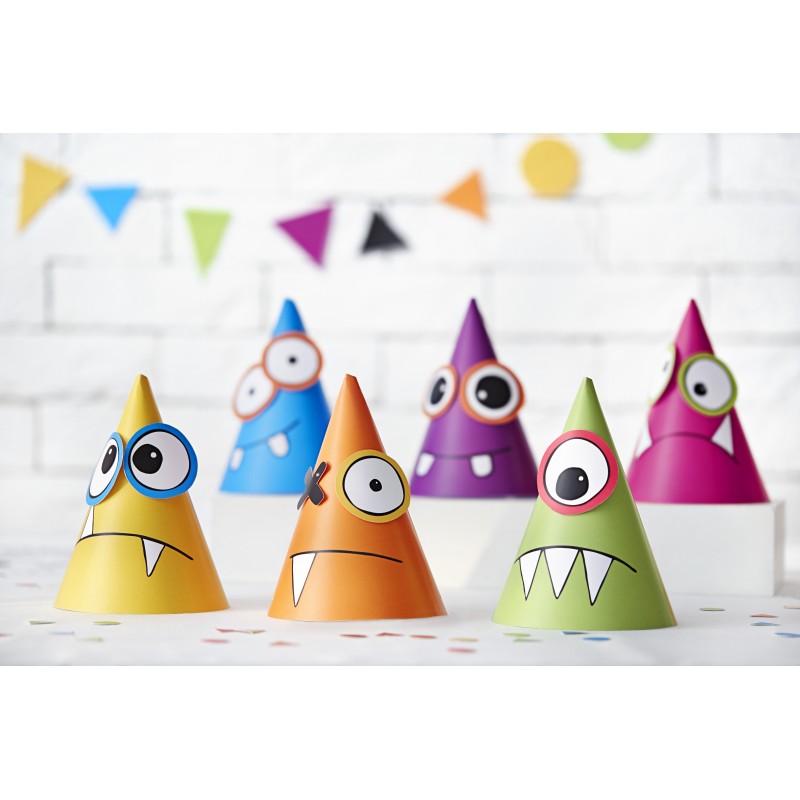 Svētku cepurītes “Monsters’, 11 x 16 cm, 6 gab. Komplekts “Izveido pats” 