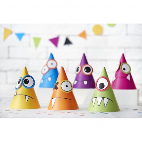 Svētku cepurītes “Monsters’, 11 x 16 cm, 6 gab. Komplekts “Izveido pats” 