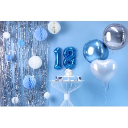 Folijas aizkari, eņģeļmati, lietutiņš, sudraba, 90 x 250 cm 