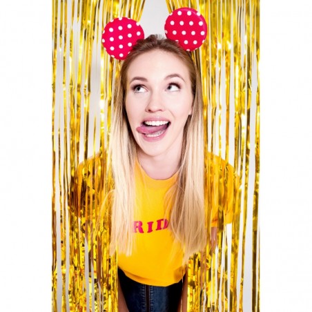 Folijas aizkari, eņģeļmati, lietutiņš, zelta, 90 x 250 cm 