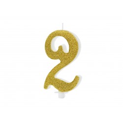 Svece cipars “2”, 10 cm 