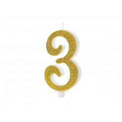 Svece cipars “3”, 10 cm 