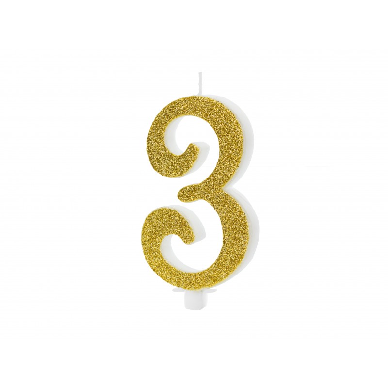 Svece cipars “3”, 10 cm 