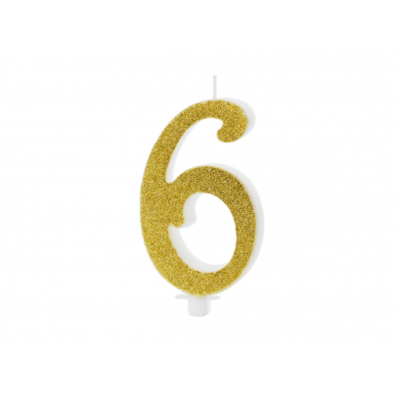 Свеча цифра “6”, 10 см. 