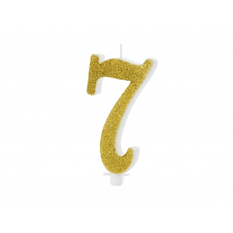 Svece cipars “7”, 10 cm 