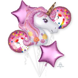 Букет ВОЛШЕБНЫЙ ЕДИНОРОГ   5 шаров с гелием