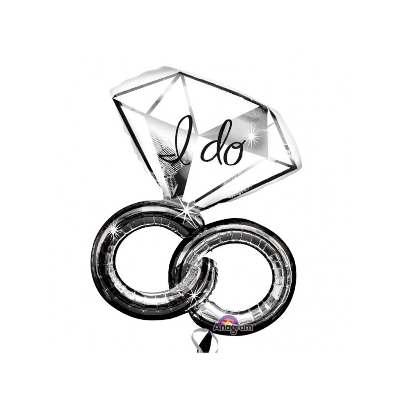 SuperShape Wedding Rings Foil Balloon packaged 69 x 76 cm