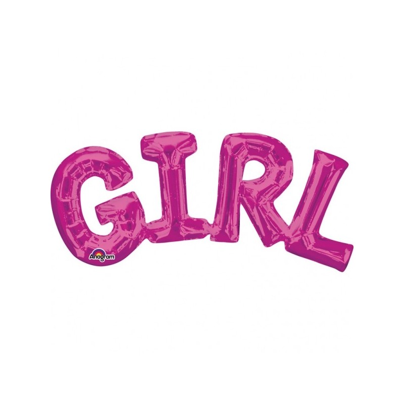 Super figūra frāze Meitene rozā folijas balons  Iepakots 55 x25 cm