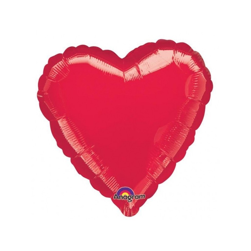 Standarta Metallic Red folijas balonu sirds iepakots 43cm
