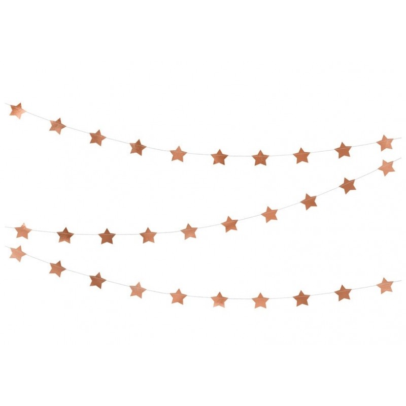 Zvaigžņu virtene, rozā zelts, 360  x 5 cm, folija/papīrs  