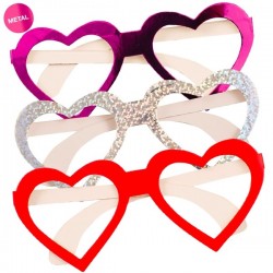 6 HEART PAPER GLASSES 3 ASS.