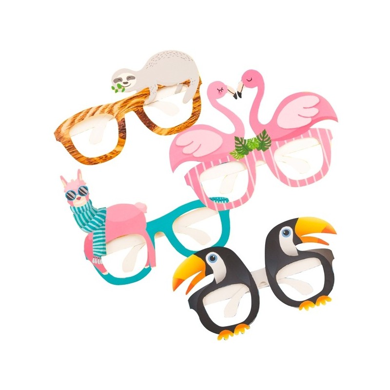 ANIMAL   PAPER GLASSES ASS.BIG SIZE