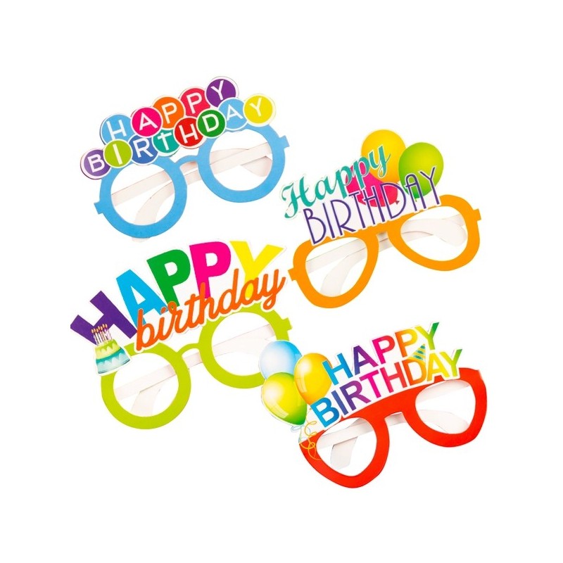 HAPPY BIRTHDAY PAPER GLASSES ASS.