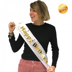 HAPPY BIRTHDAY GOLD HOT STAMP SASH H. CM 12
