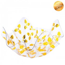 PET BOWL CHRISTMAS GODL PRINTED   22.5X22.5X12 CM