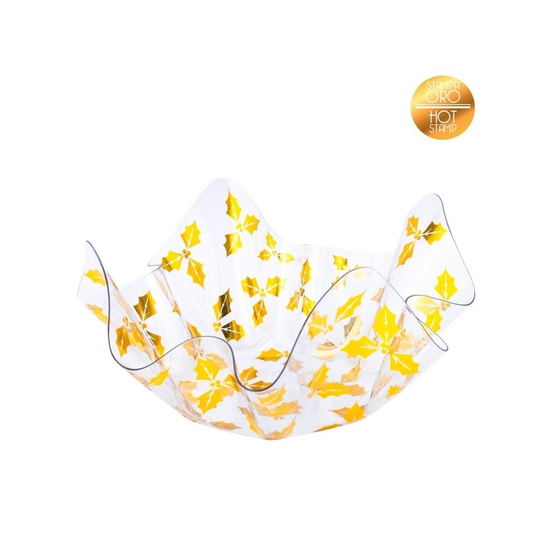 PET BOWL CHRISTMAS GODL PRINTED   22.5X22.5X12 CM