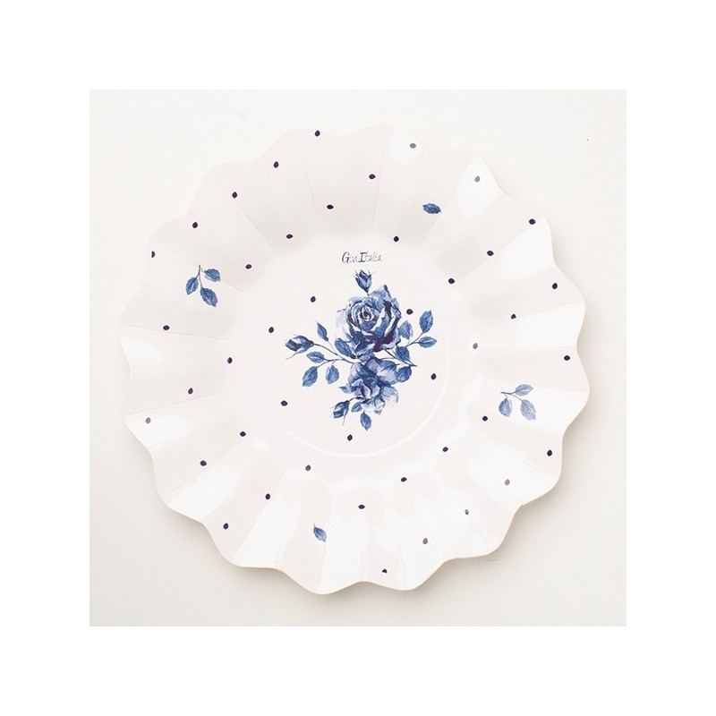 8   PLATES NEW SHAPE CM.21 ENGLISH ROSE