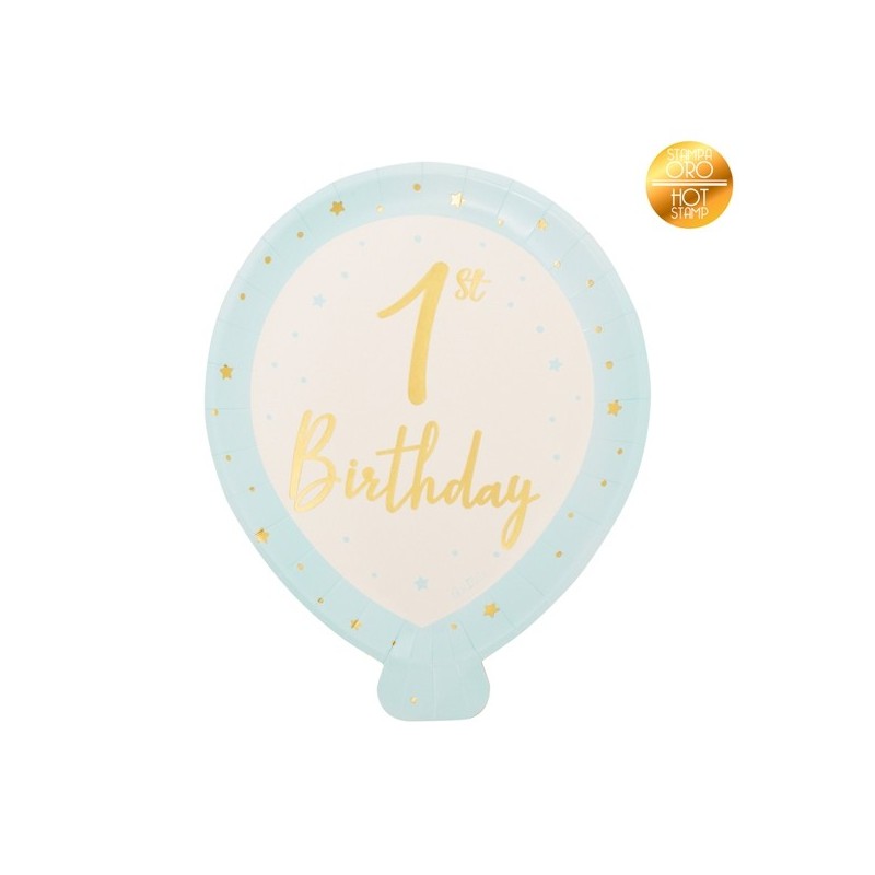 8 PLATES CM 18 BABY CHIC LIGHT BLUE