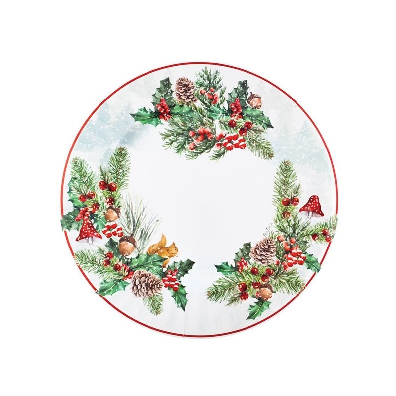 6 MAXI PIATTI ROUND SHAPE CM.33 BOIS DE NOEL