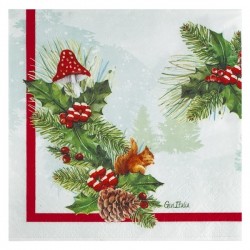 16 NAPKINS CM.33X33 BOIS DE NOEL