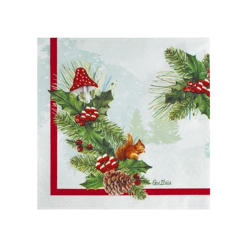16 NAPKINS CM.33X33 BOIS DE NOEL