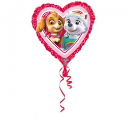  Standard Paw Patrol Love - Girl Foil Balloon Heart S60 packed 43 cm