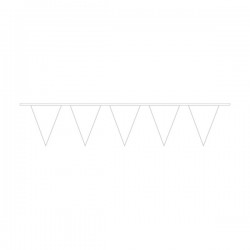 Pennant Banner Frosty White Plastic 1000 x 32 cm