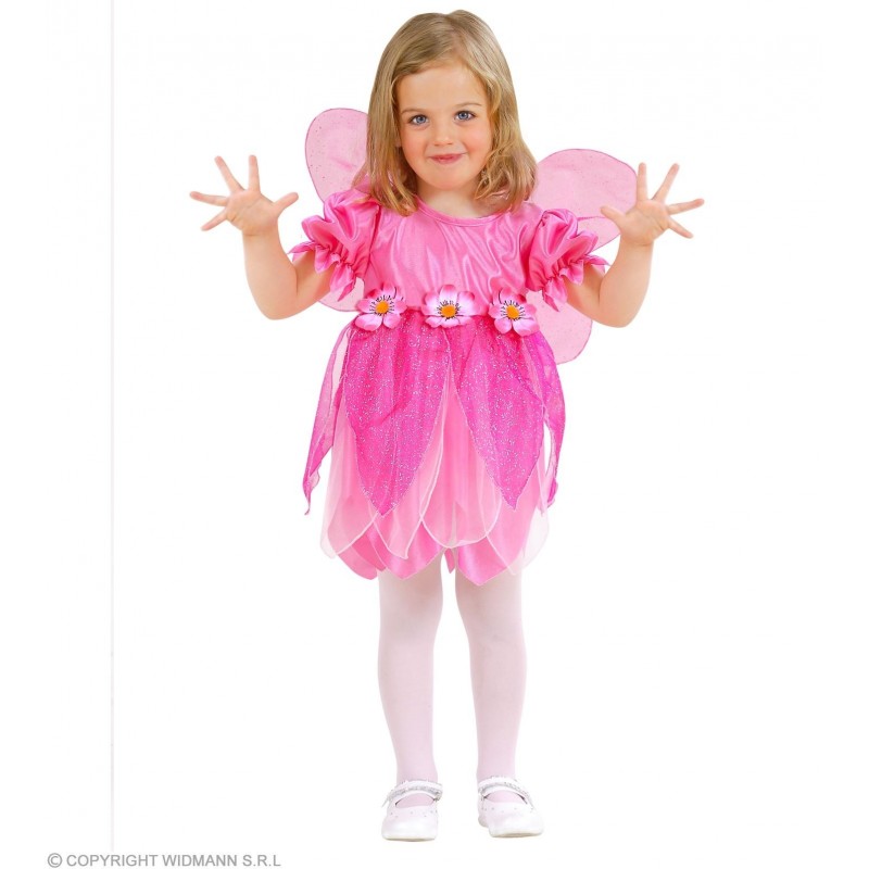 PINK FLOWER FAIRY (dress, wings) (104 cm / 2-3 Years)
 