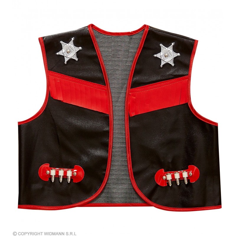 COWBOY - black (vest) (128 cm / 5-7 Years)
 