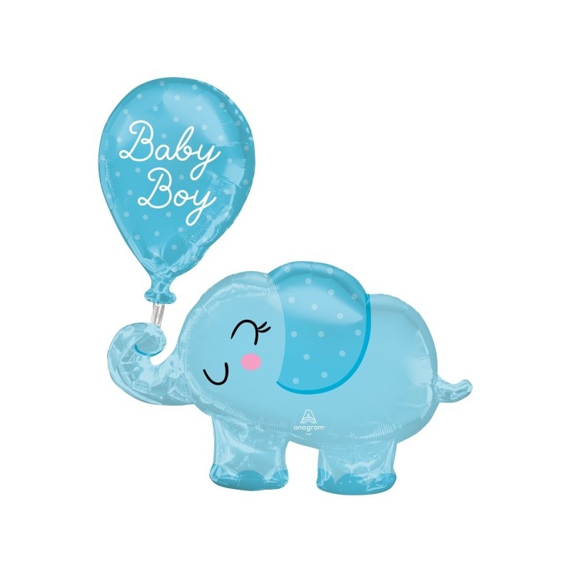 Folija balons puikas piedzimšanai - Zilais zilonis - piepūšams ar hēliju, 78cm