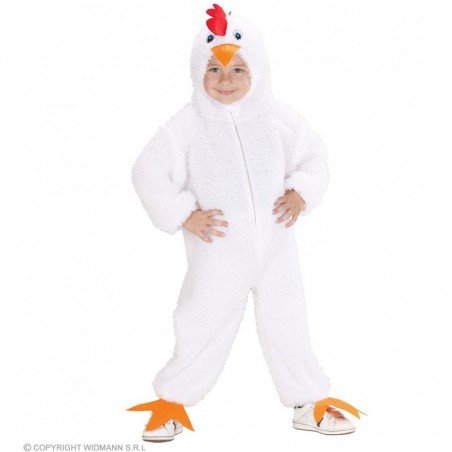 Cālēns baltas vai dzeltenas krāsas karnevālu kostīms kombinezons ar kapuci 104 cm 2-3 gadu bērniem