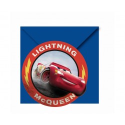 Пригласительные  CARS 3,  6 шт, к конвертами
