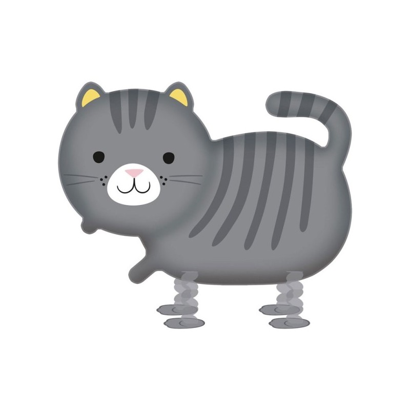 Staigājošs folijas balons "Pelēks kaķis" izmērs 43 x 75 cm