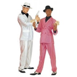 Gangstera kostīms, M/L  rozā, baltā
