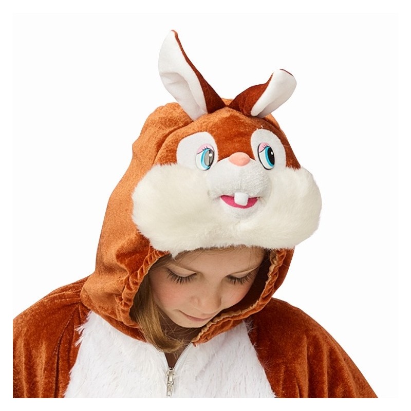 Костюм зайца/кролика, коричневый - комбинезон с капюшоном и маской 