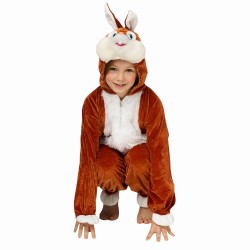 Костюм зайца/кролика, коричневый - комбинезон с капюшоном и маской 
