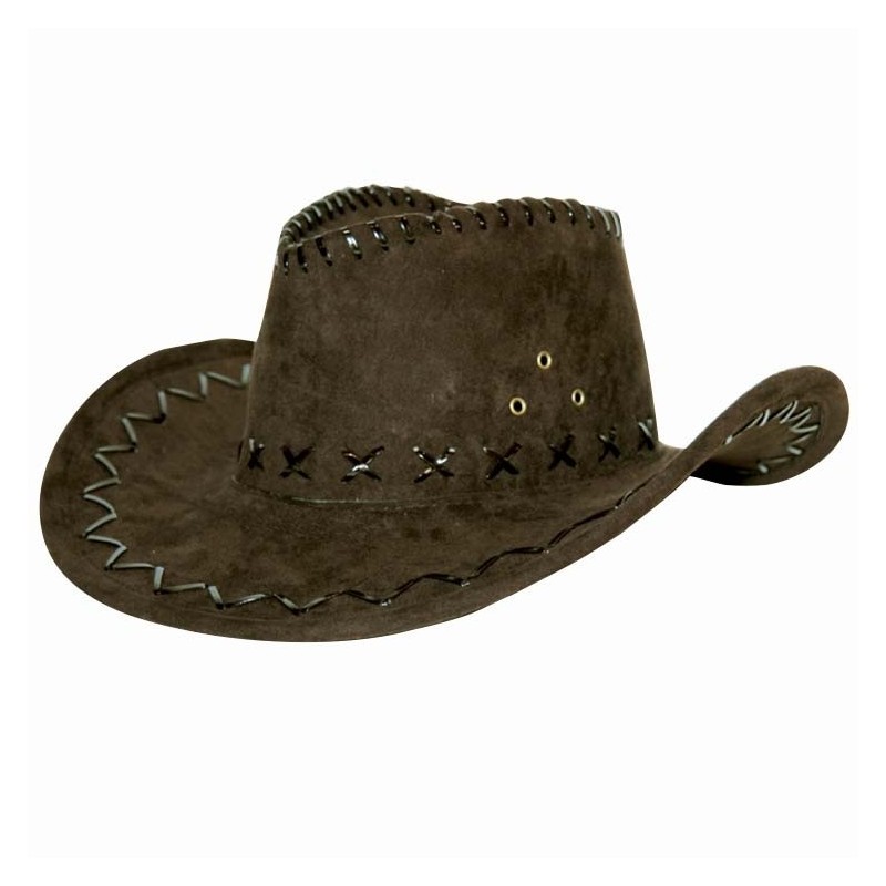 Kovboja сepure, brūna zamša, pieaugušajiem 