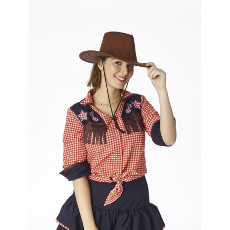 Ковбойская шляпа, коричневая замша, для взрослых 