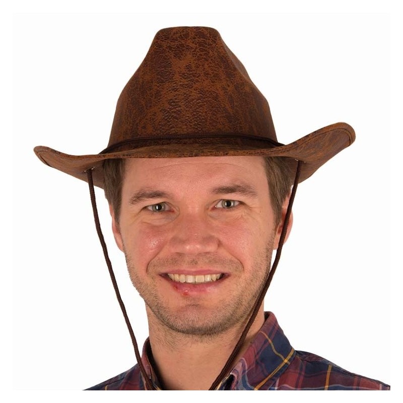 Kovboja сepure, mākslīgā āda, pieaugušajiem 